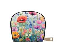 SHFJASBNUMG Anime Forest - Cartera de piel con diseño de tulipán Kawai, paquete de tarjetas estéticas para viajeros activos, para tarjetas de tránsito e identificaciones de acceso rápido, 9 x 11 cm