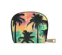 SHFJASBNUMG Palm Trees - Paquete de tarjetas de piel de acuarela negra neón, fondo texturizado, cartera para atletas, manos libres, 9 x 11 cm, A2, 9X11CM