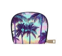 SHFJASBNUMG Palm Trees - Paquete de tarjetas de piel de acuarela negra neón, fondo texturizado, cartera para atletas, manos libres, 9 x 11 cm, A1, 9X11CM