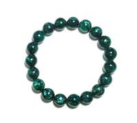 SHFJASBNUMG Pulsera de esmeralda unisex de 10 mm | Se adapta a muñecas de aproximadamente 7.5 pulgadas | Piedra natal de mayo | Cristal verde chakra del corazón | Regalo de San Valentín curativo