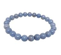 SHFJASBNUMG Pulsera de piedra de angelita de 8 mm, color azul, anhidrita, garganta y corona, unisex, regalo para todos, Piedra