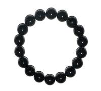 SHFJASBNUMG Pulsera de turmalina negra de 12 mm | Joyería de cristal de chakra natural de grado | Piedra natal de octubre, se adapta a muñecas de 19 cm, trae suerte, paz y amor, regalo para amigos y