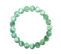 SHFJASBNUMG Pulsera verde de 8 mm para mujeres y hombres, piedra del destino, se adapta a muñecas de aproximadamente 6.5 a 7 pulgadas, alivio de la ansiedad y el estrés, absorbe la energía negativa