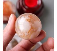 SHFTQXSLAT 1pc Gemstones Polished Flower agat Crystal Ball Quartz Sphere Specimens Crafts Home Office Decor Ornaments (Size : 3.5-4cm)