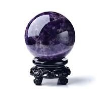 SHFTQXSLAT Amethyst Ball Ornaments Dream Stone Polished Home Feng Shui Bureau Office Crystal,Purple,90mm