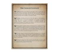 SHFTQXSLAT Biblical Wall-Art Church Covenant Print Christian Faith Statement for Home Decor Prayer Room(Framed,16x24inch(40x60cm))