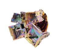 SHFTQXSLAT Bismuth Ore Crystal Ornaments Rare Metal Rainbow Rough Stone Irregular Teaching Collection