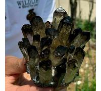 SHFTQXSLAT Black Phantom Quartz Crystal Cluster Ornaments (Size : 900-1000g)