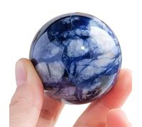 SHFTQXSLAT Blue and White Crystal Ball Quartz Polished Spheres Feng Shui Gemstone Balls Room Decor Rock Souvenirs Gift,40~45cm