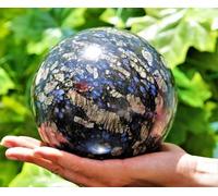 SHFTQXSLAT Blue Stained Stone Quartz Crystal Ball Home Decor