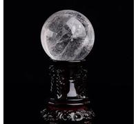 SHFTQXSLAT Clear Quartz Crystal Ball with Stand,Real Sphere Polished Feng Shui for Home Office Lucky Decor Gifts,15cm/5.9in