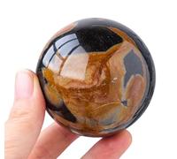 SHFTQXSLAT Crystal Ball Ocean Black Tourmaline Symbiotic Gemstone Sphere Figurine for Home Decoration Fengshui,60~65mm