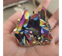 SHFTQXSLAT Crystal Cluster Seven Rainbows Electroplating Rich and Colorful Quartz Stones Home Craft Decorations Ornaments