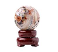 SHFTQXSLAT Crystal Dragon Pattern Geode Ball with Stand Feng Shui for Divination Witchcraft Home Decor,50~55mm
