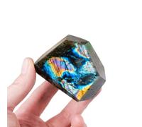 SHFTQXSLAT Crystal Labradorite Rough Stone Mine Mark Geometry Blue Moonstone Home Desktop Decoration Ornaments,100~150g