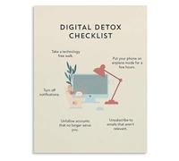 SHFTQXSLAT Digital Minimalism for a Calm Mind Canvas Wall-Art for Bedroom Living Room Zen Space(Unframed,12x18inch(30x45cm))