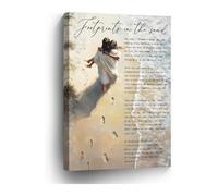 SHFTQXSLAT Footprints in The Sand Canvas Print, Famous Religious Poem Wall-Art, Faith-Based Home Decor for Bedroom or Office(Unframed,08x12inch(20x30cm))