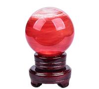 SHFTQXSLAT Glass Ball Decorative Sphere of Red Crystal Bola with of Support Crystals for Home Decoration,50~60mm