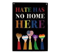 SHFTQXSLAT Inclusive Hate Has No Home Here Motivational Canvas Poster Vintage Decor for Living Room Bedroom(Framed,16x24inch(40x60cm))