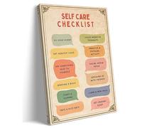 SHFTQXSLAT Inspirational Self Care Guide Wall Art - Checklist & Affirmations Print, Uplifting Gift and Decor for Home or Work Space(Unframed,16x24inch(40x60cm))