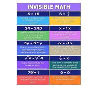 SHFTQXSLAT Invisible Math Chart Algebra Rules Educational Poster for School Classroom Teachers Students(Framed,16x24inch(40x60cm))