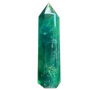 SHFTQXSLAT Lake Blue Fluorite Crystal Tower Large Quartz Point Wand Obelisk 6 Faceted Home Decor Gift,(20~22)*4cm