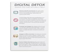 SHFTQXSLAT Mindful Living Digital Detox Canvas Art Print for Space Living Room Decor(Framed,12x18inch(30x45cm))