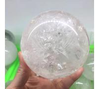 SHFTQXSLAT Quartz White Calcite Crystal Sphere Ball for Witchcraft and Decorative Balls,Crystals and Stones Beginners Gift,9cm