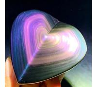 SHFTQXSLAT Rainbow Obsidian Cat Eyes Quartz Crystal Heart Shaped (Size : 50-60mm)