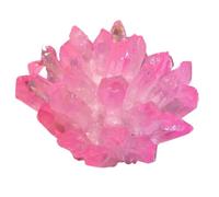 SHFTQXSLAT Rose Halo Flame Quartz Crystal Cluster Stone Home Office Aquarium Decoration Decor