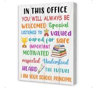 SHFTQXSLAT School Principal Gift Ideas - Inspirational Office Wall Art with Motivational Quotes, Canvas Print Decor for Educational Leaders(Framed,12x18inch(30x45cm))