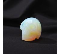 SHFTQXSLAT Skull Statue Clear Quartz Crystal Crafts Gem Figurine Spiritual Wicca Decoration (Color : Opal)