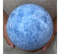 SHFTQXSLAT Stone Blue Calcite Gemstone Sphere Celestine Quartz Ball Crystal Home Deco(200-300g)