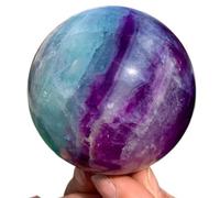 SHFTQXSLAT Stone Color Fluorite Ball Quartz Crystal Home Office Decoration(Size:410-500g)