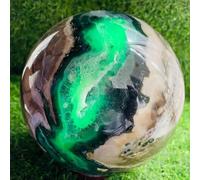 SHFTQXSLAT Stone Fluorescent Agate Ball, Quartz Crystal Pillar, Home Office Decorative(Size:900-1000g)