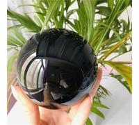 SHFTQXSLAT Stone Obsidian Ball Black Crystal Home Decoration Round Gift(4cm)