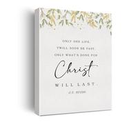 SHFTQXSLAT Watercolor Bible Quote, Only One Life Twill Soon Be Past Wall-Art, Modern Christian Decor for Living Room, Office, and Prayer Room(12x18inch(30x45cm),Unframed)