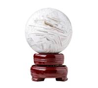 SHFTQXSLAT White Crazy Agate Crystal Ball Raw Stone Polished Cave Home Decoration Ornaments,75~80mm