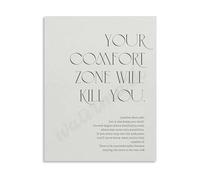 SHFTQXSLAT Your Comfort Zone Will Kill You Office Gym Fitness Motivational Wall-Art Canvas Painting Inspirational Quote Poster for Living Room Bedroom Home Decor(Framed,16x24inch(40x60cm))