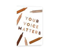 SHFTQXSLAT Your Voice Matters Canvas Wall Art - Diversity & Inclusion Inspirational Poster for Classroom, Office, Kids Room, Empowering Educational Decor (Framed,08x12inch(20x30cm))