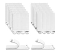 SHFYFHS Tiras Adhesivas para Colgar Cuadros sin Clavos,24 pares (48 tiras) Colgadores pared Adhesivos Resistente al Agua, Tiras para Colgar Cuadros, para marcos, espejos, y Adornos Navideños(Blanco).