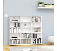 ShGaxin Armario para CDs, Estanteria CD, Libreria, Armarios Modular, Decoración De Muebles, Estanterías para Cds, Organizador Libros, Estanteria Estrecha, Madera contrachapada Blanco 102x23x89,5 cm