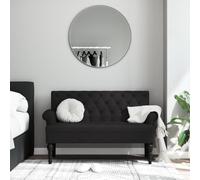 ShGaxin Banco con Respaldo Tela Negro 120x62x75,5 cm, Banco Recibidor, Banco Comedor, Bancos para Cocina, Banco Vestuario, Mueble Camper SPU:372122