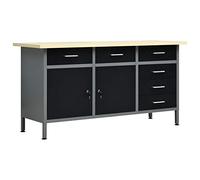 ShGaxin Banco de Trabajo, Mesa De Trabajo Taller, Caballete Mesa, Banco Herramientas, Bancada De Trabalho, Caballete para Mesa, de Acero Negro 160x60x85 cm