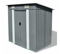 ShGaxin Caseta de jardín, Caseta De Exterior, Arcón Exterior Jardin, Cobertizo Jardin, Cobertizos para Exterior, de Metal Gris