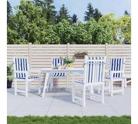 ShGaxin Cojines Silla de Respaldo bajo 4 uds Tela a Rayas Azul y Blanco, Cojines para Butacas De Jardin, Cojines Sillas Cocina, Cojines para Sillas De Terraza, Cojin Silla Exterior - 361320