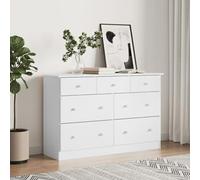 ShGaxin Cómoda cajonera Alta Madera Maciza Pino Blanco 112x35x73 cm, Comoda Dormitorio, Muebles Dormitorio, Cajonera para Armario, Gavetero Dormitorio, Cómodas Y Cajoneras