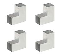 ShGaxin Conectores de Postes en L 4 uds Metal galvanizado 91x91 mm, Anclajes, Postes, Connex - SPU:145470