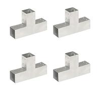 ShGaxin Conectores de Postes en T 4 uds, Anclajes, Postes, Connex, Metal galvanizado 71x71 mm