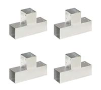 ShGaxin Conectores de Postes en T 4 uds, Anclajes, Postes, Connex, Metal galvanizado 91x91 mm